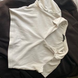 white crop top with triangle neck
